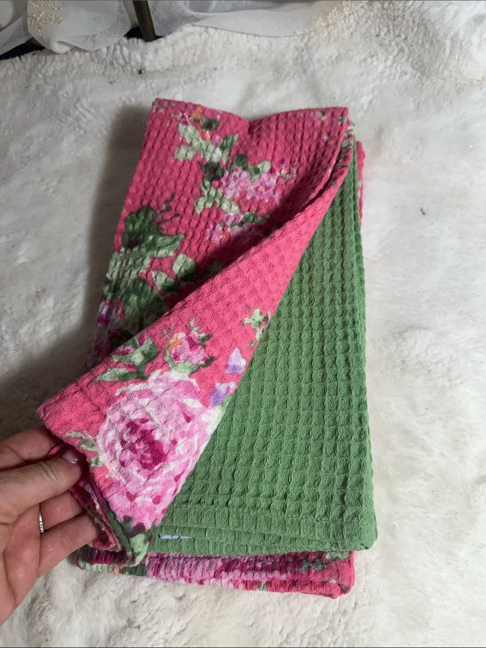 April Cornell set of 3 floral cotton kitchen towels